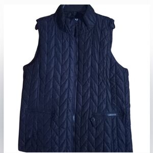 Coldwater Creek Black Quilted Vest Size Large